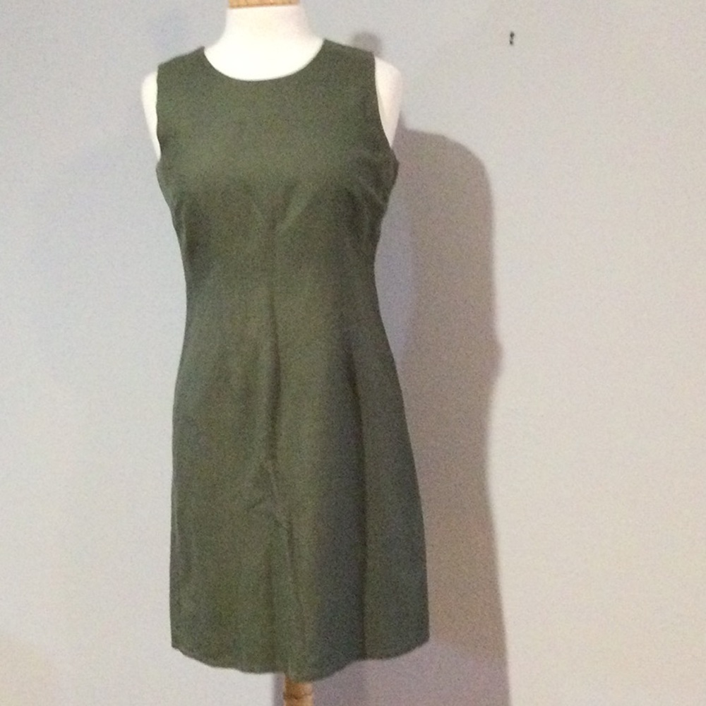 Jennifer Eden Midi Green Sheath Dress Size 8